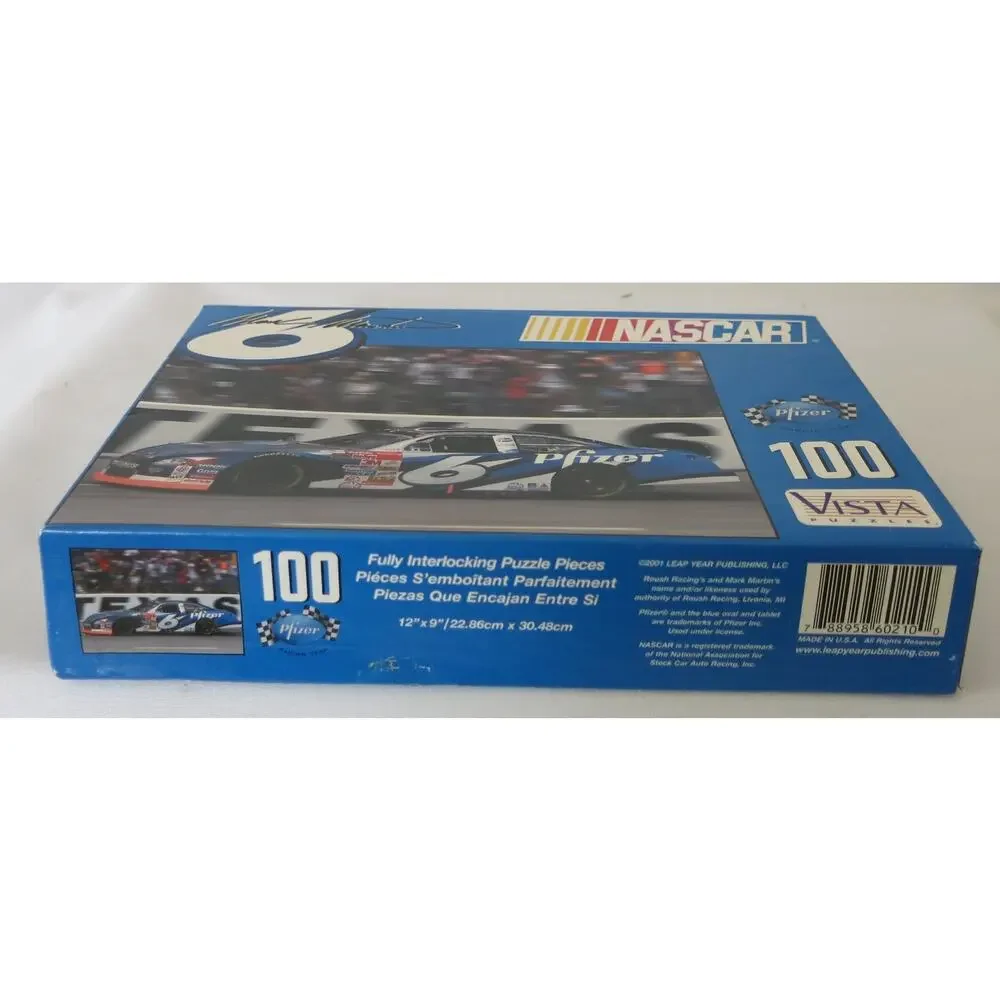 NASCAR Pfizer Racing Mark Martin #6 NEW Puzzle 100 Pieces Vintage 2001 Toy Game